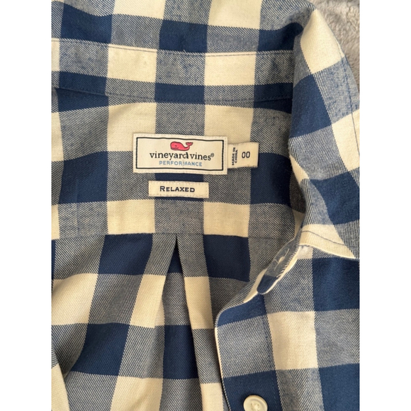 Vineyard Vines Women’s Performance Blue and White Plaid Full Button Up 00 - Picture 4 of 8